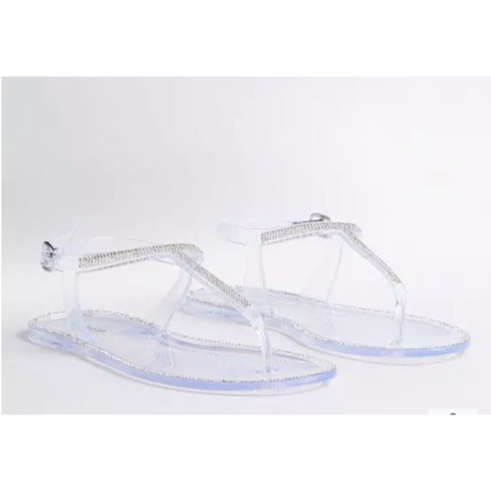 8 Torrid NWT Clear Sandal Rhinestone Jelly T-Strap Sandal (WW)